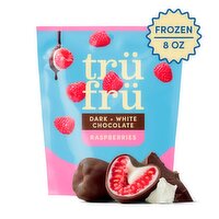 Trü Frü Dark + White Chocolate Frozen Fresh Raspberries, 8 oz