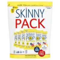 Skinny Pop Skinny Pack White Cheddar Flavor Popcorn, .65 oz, 6 count