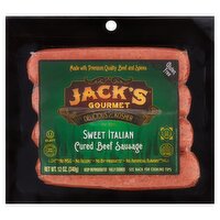 Jack's Gourmet Sweet Italian Cured Beef Sausage, 12 oz, 12 Ounce