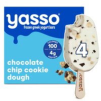 Yasso Chocolate Chip Cookie Dough Frozen Greek Yogurt Bars, 4 count, 14 fl oz