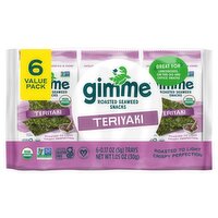 Gimme Teriyaki Roasted Seaweed Snacks Value Pack, 0.17 oz, 6 count