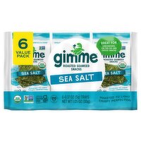 Gimme Sea Salt Roasted Seaweed Snacks Value Pack, 0.17 oz, 6 count, 1.05 Ounce