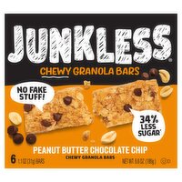 Junkless Peanut Butter Chocolate Chip Chewy Granola Bars, 1.1 oz, 6 count, 6.6 Ounce