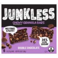 Junkless Double Chocolate Chewy Granola Bars, 1.1 oz, 6 count