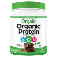 Orgain Organic Protein Creamy Chocolate Fudge Flavored Protein Powder, 16.3 oz