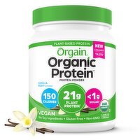Orgain Organic Protein Vanilla Bean Flavored Protein Powder, 16.3 oz