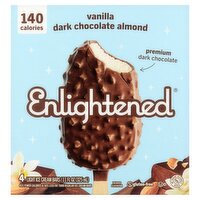 Enlightened Vanilla Dark Chocolate Almond Light Ice Cream Bars, 4 count, 11 fl oz, 10.6 Fluid ounce