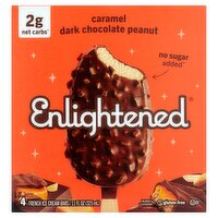 Enlightened Caramel Dark Chocolate Peanut French Ice Cream Bars, 4 count, 11 fl oz