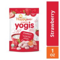 Happy Baby Organics Organic Yogis Strawberry Freeze-Dried Yogurt & Fruit Snack Baby Food, 1 oz