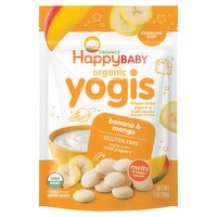 Happy Baby Organic Yogis Banana & Mango Freeze-Dried Yogurt & Fruit Snacks, Crawling Baby, 1 oz