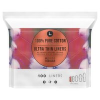 L. Chlorine Free Regular Ultra Thin Liners, 100 count, 100 Each