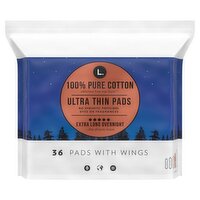 L. Extra Long Overnight Ultra Thin Pads with Wings, 36 count