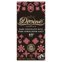 Divine Chocolate 60% Cocoa Dark Chocolate with Pink Himalayan Salt, 3 oz