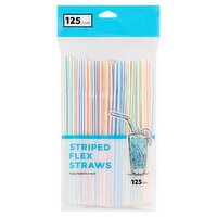 Jacent Striped Flex Straws, 125 count, 125 Each