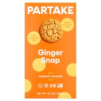 Partake Ginger Snap Crunchy Cookies, 5.5 oz