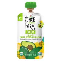 Once Upon a Farm Organic Fruit & Veggie Blend Baby Food, 6+ Months, 3.2 oz