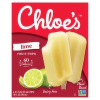 Chloe's Lime Fruit Pops, 2.5 fl oz, 4 count