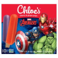 Chloe's Avengers Cherry & Grape Pops, 1.5 fl oz, 10 count