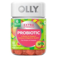 Olly Extra Strength Probiotic Juicy Apple Flavored Dietary Supplement, 50 count