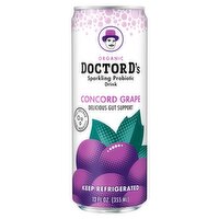 Doctor D's Concord Grape Sparkling Probiotic Drink, 12 fl oz, 12 Fluid ounce