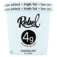 Rebel Chocolate Ice Cream, one pint, 16 Fluid ounce