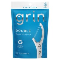 Grin Minty Double Twice the Clean Flosspyx, 75 count