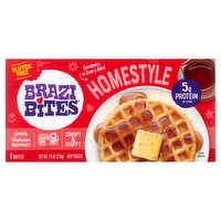 Brazi Bites Gluten Free Homestyle Waffles, 6 count, 7.4 oz