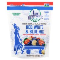Columbia Fruit Red, White & Blue Mix Sliced Strawberries, Bananas, Blueberries, 40 oz