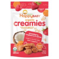 Happy Baby Organics Organic Strawberry, Raspberry & Carrot Creamies Baby Food, Crawling Baby, 1 oz