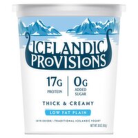 Icelandic Provisions Thick & Creamy Low Fat Plain Skyr Traditional Icelandic Yogurt, 30 oz