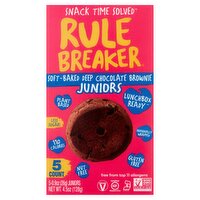 Rule Breaker Juniors Soft-Baked Deep Chocolate Brownie, 0.9 oz, 5 count