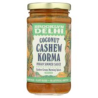 Brooklyn Delhi Mild Coconut Cashew Korma Indian Simmer Sauce, 12 oz, 6 count