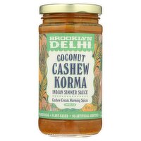 Brooklyn Delhi Mild Coconut Cashew Korma Indian Simmer Sauce, 12 oz, 6 count