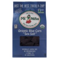 Tortilleria Mi Niña Organic Blue Corn Sea Salt Corn Tortilla Chips, 12 oz
