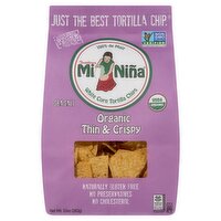 Tortilleria Mi Niña Organic Sea Salt White Corn Tortilla Chips, 10 oz