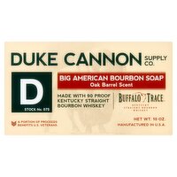 Duke Cannon Supply Co. Buffalo Trace Stock No. 075 Oak Barrel Scent Big American Bourbon Soap, 10 oz