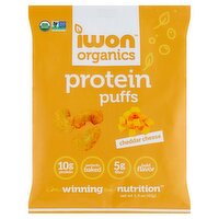 Iwon Organics Cheddar Cheese Protein Puffs, 1.5 oz