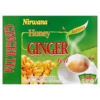 Nirwana Instant Honey Ginger Herbal Tea, 0.63 oz, 20 count
