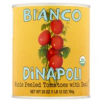 Bianco DiNapoli Whole Peeled Tomatoes with Basil, 28 oz