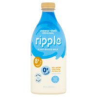 Ripple Unsweetened Original Plant-Based Milk, 48 fl oz, 48 Fluid ounce