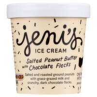 Jeni's Salted Peanut Butter with Chocolate Flecks Ice Cream, one pint