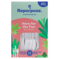 Repurpose Compostables Super Strong Assorted Utensils, 24 count