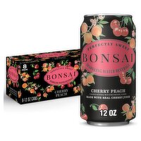 Bonsai Cherry Peach Sparkling Water Beverage, 12 fl oz, 8 count