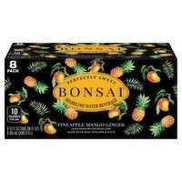 Bonsai Pineapple Mango Ginger Sparkling Water Beverage, 12 fl oz, 8 count