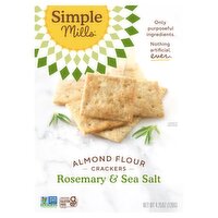 Simple Mills Rosemary & Sea Salt Almond Flour Crackers, 4.25 oz, 4.25 Ounce