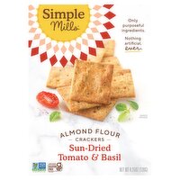 Simple Mills Sun-Dried Tomato & Basil Almond Flour Crackers, 4.25 oz