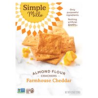 Simple Mills Farmhouse Cheddar Almond Flour Crackers, 4.25 oz, 4.25 Ounce