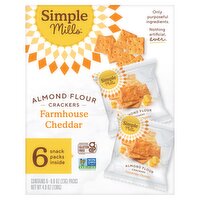 Simple Mills Almond Flour Farmhouse Cheddar Crackers, 0.8 oz, 6 count