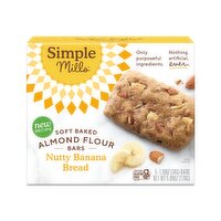 Simple Mills Nutty Banana Bread Soft Baked Almond Flour Bars, 1.19 oz, 5 count