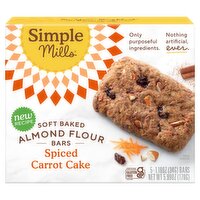 Simple Mills Spiced Carrot Cake Soft Baked Almond Flour Bars, 1.19 oz, 5 count